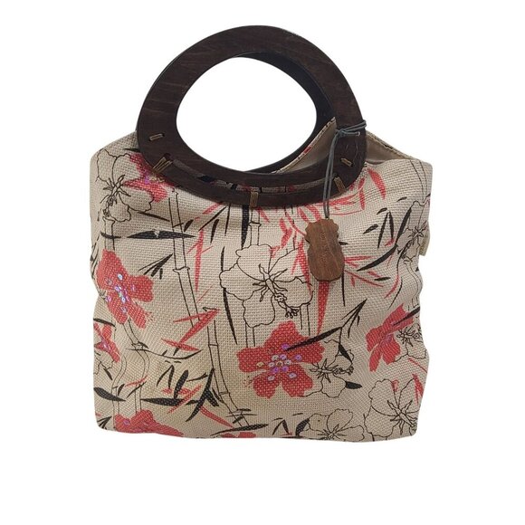 Sun N' Sand Handbags - Sun N' Sand Women's Handbag Floral Cream  Pink One Size Woodhandel